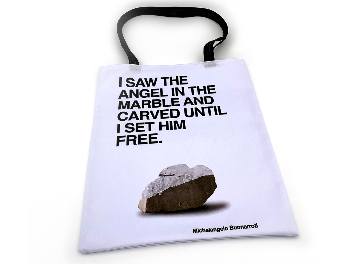 Citazioni di Michelangelo - Shopping Bag Marble